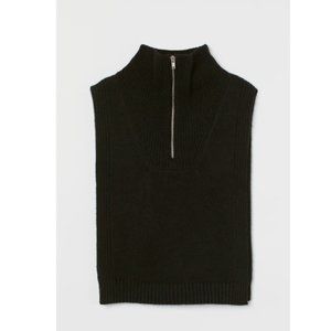 H&M Knit Collar with Zipper | Black | New with Tag